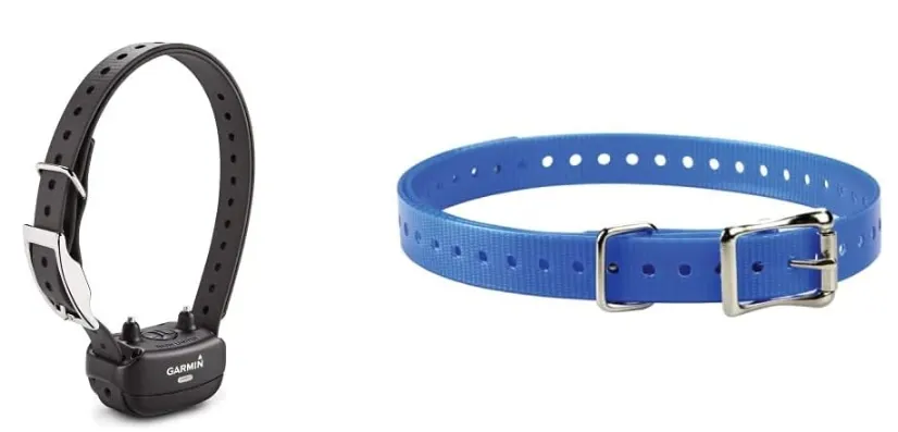 Garmin BarkLimiter Deluxe black unit with blue strap - Best Dog Bark Collar for thick-coated breeds