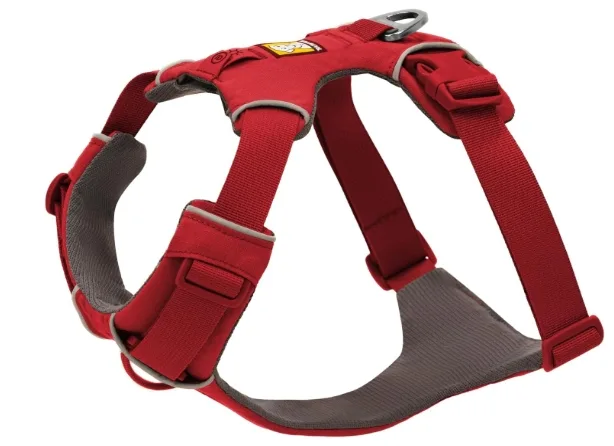 Red Ruffwear Front Range Harness featured as the best golden retriever harness overall