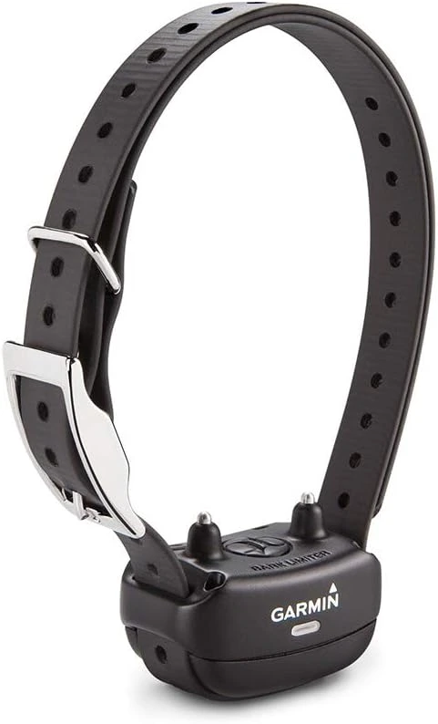 Garmin BarkLimiter Deluxe collar with black strap and silver buckle – effective choice for the best bark collar for large dogs.