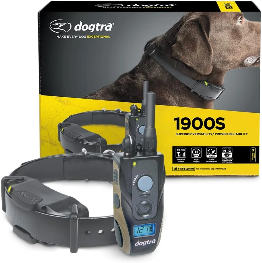 Dogtra 1900S remote training collar and box packaging - 9 Best Shock Collar for Large Dogs