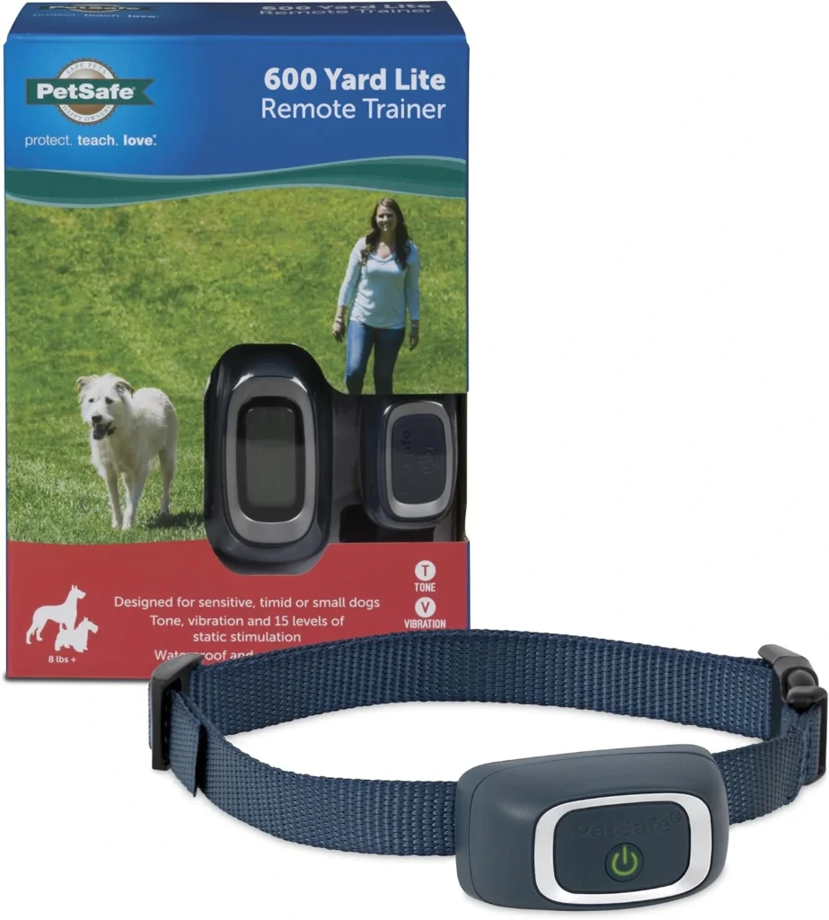 PetSafe 600 Yard Lite Remote Trainer - Best Dog Training Collar for Small Dogs packaging and collar