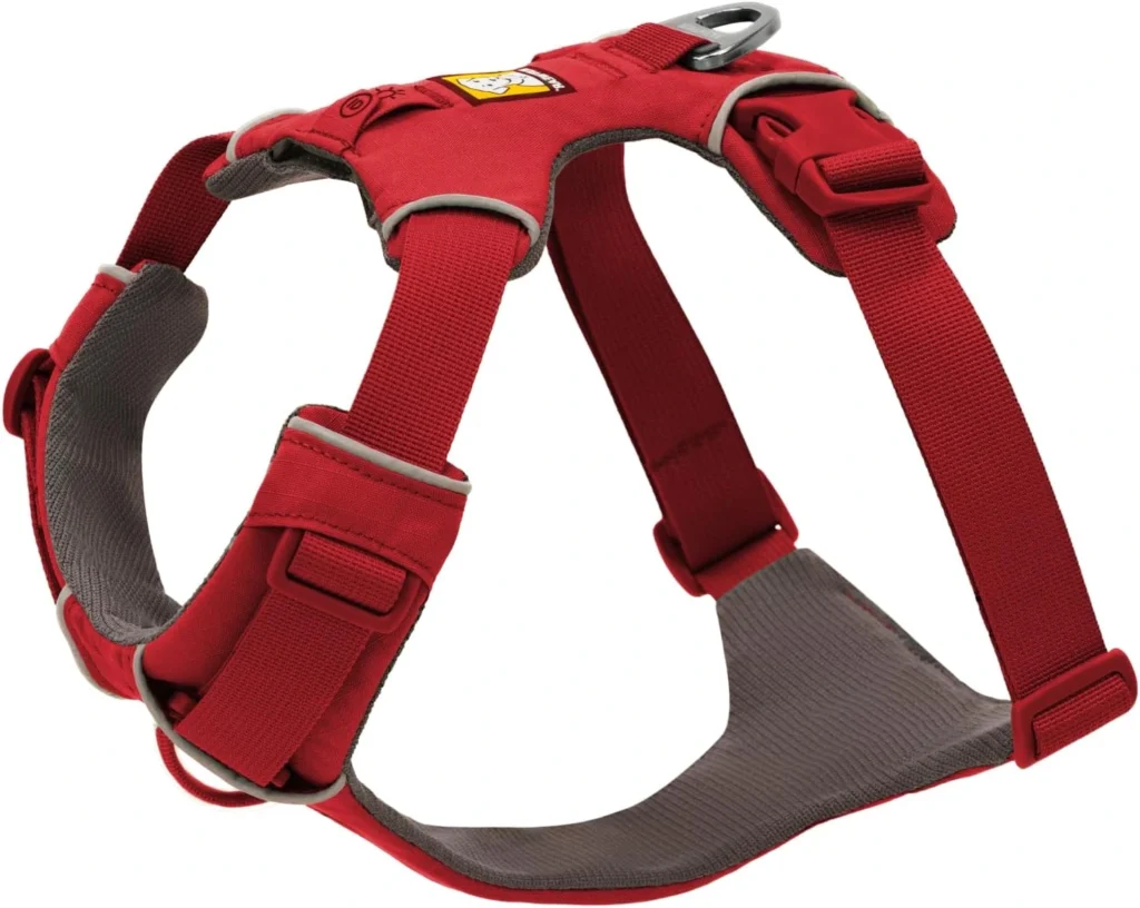 Ruffwear Front Range red dog harness – the best front clip harness for everyday walks and no-pull training