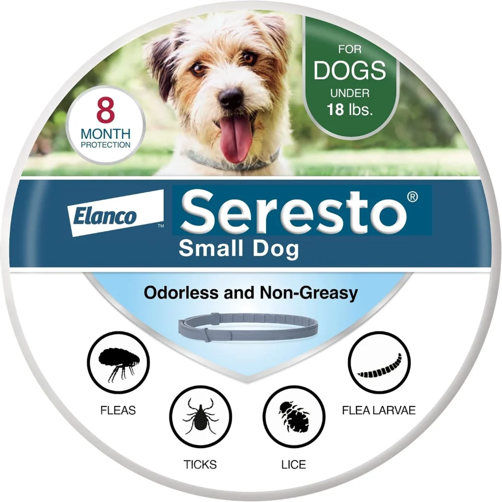 Seresto small dog flea and tick collar for dogs under 18 lbs